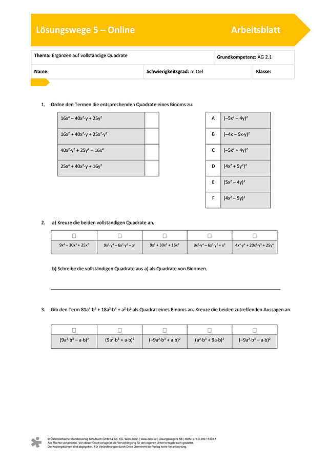 Vollständige Quadrate