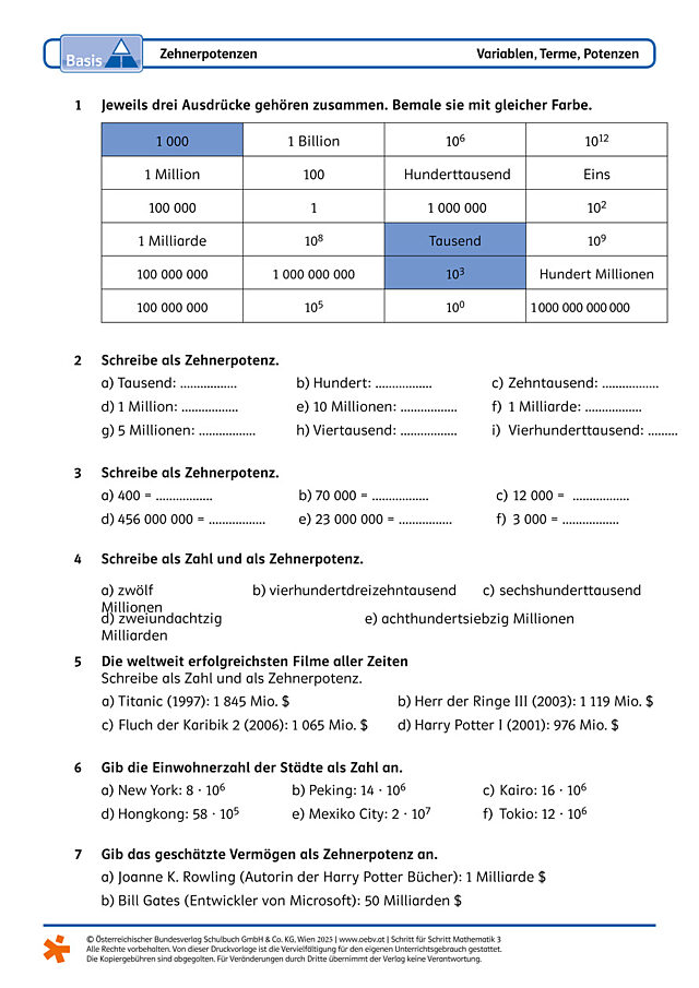 Zehnerpotenzen