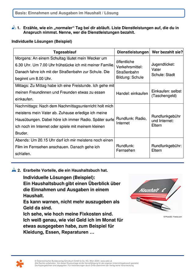 Einnahmen und Ausgaben