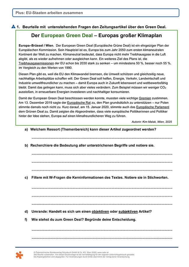 Zusammenarbeit EU-Staaten
