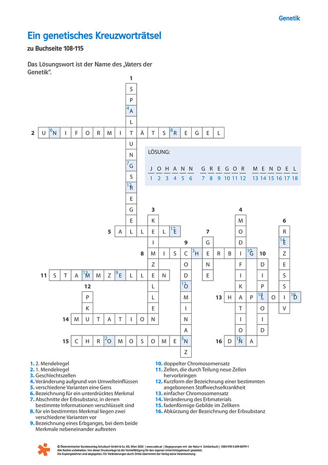 Ein genetisches Kreuzworträtsel