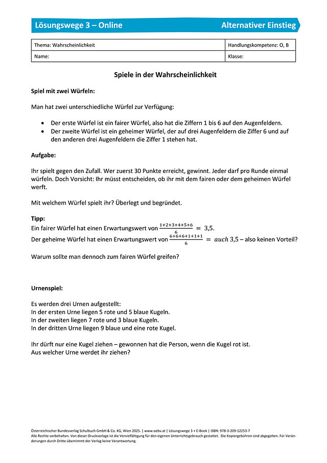 alternativer Einstieg - Abschnitt K