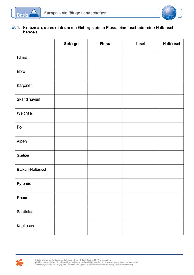 Europa - vielfältige Landschaften