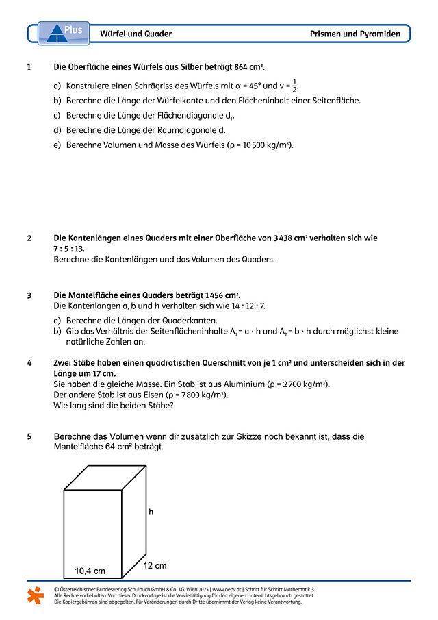 Würfel und Quader