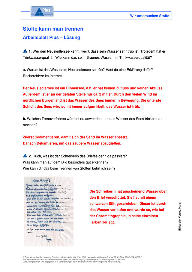 Stoffe kann man trennen