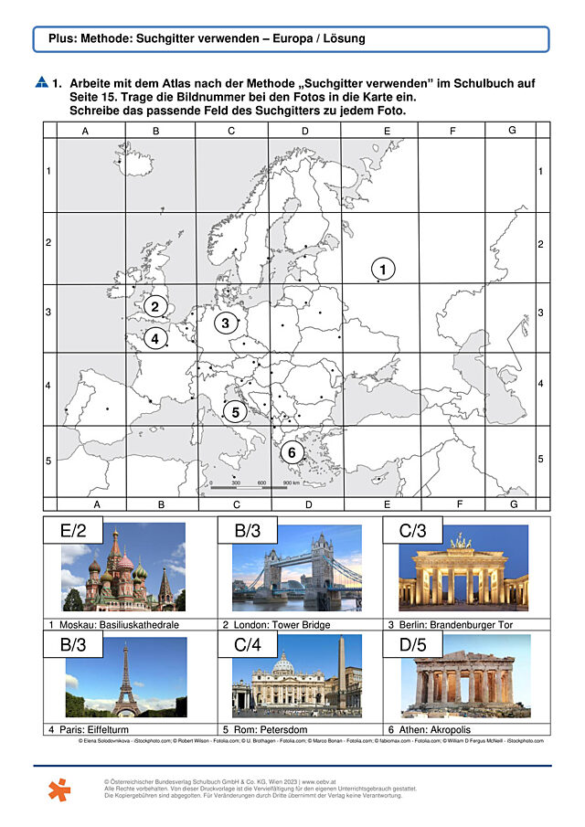 Suchgitter Europa