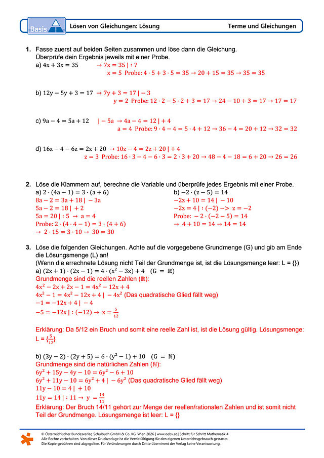 Lösen von Gleichungen