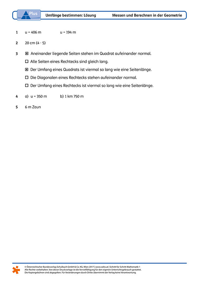 Umfänge bestimmen