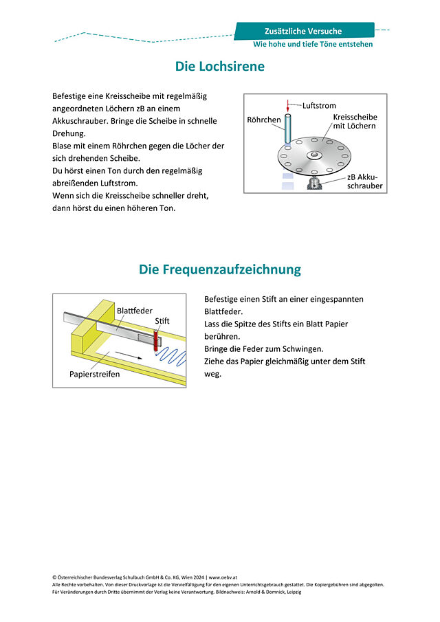 Lochsirene, Frequenzaufzeichnung