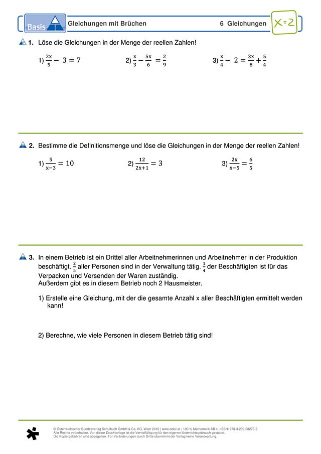 Gleichungen mit Brüchen