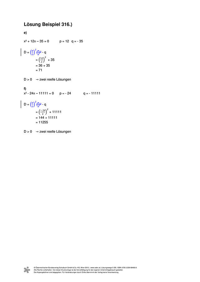 Beispiel 316 e, f