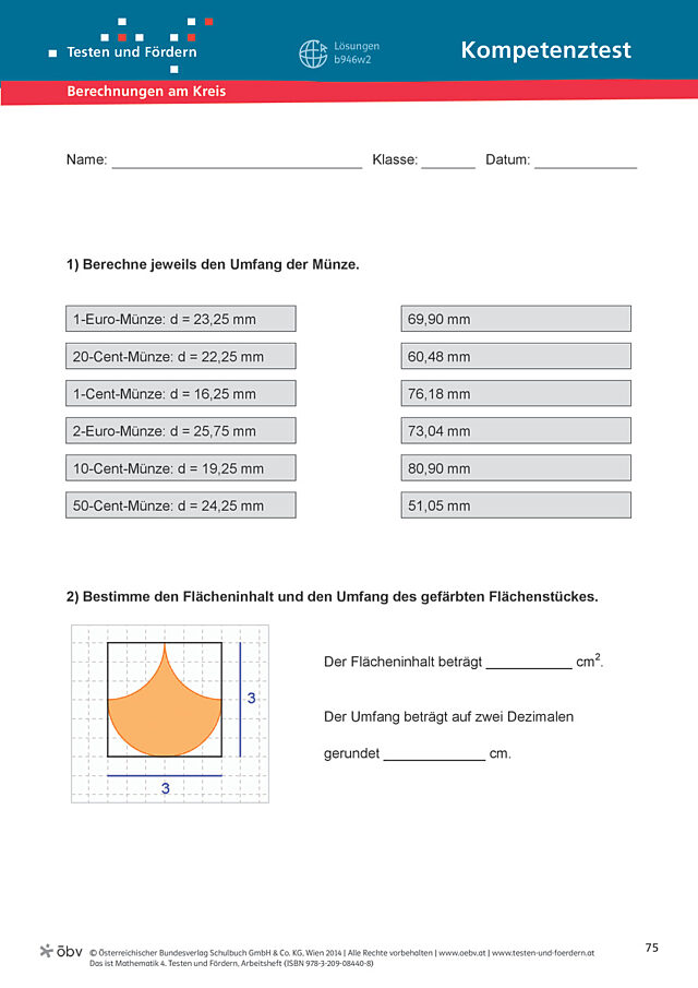 Test Berechnungen am Kreis