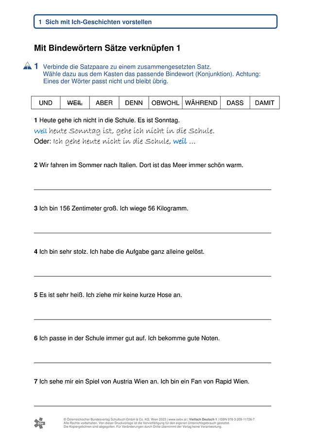 Bindewörter 1