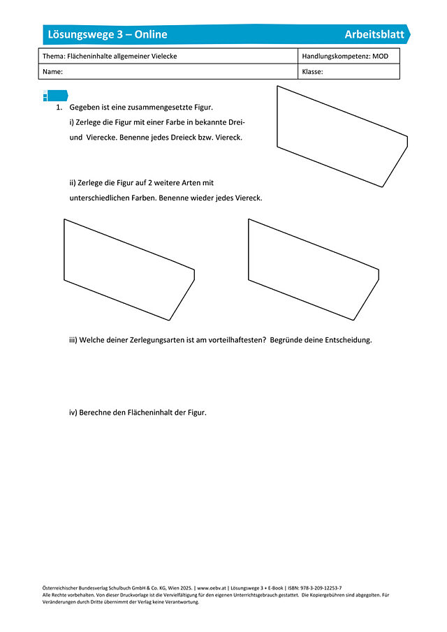 Flächeninhalte allgemeiner Vielecke