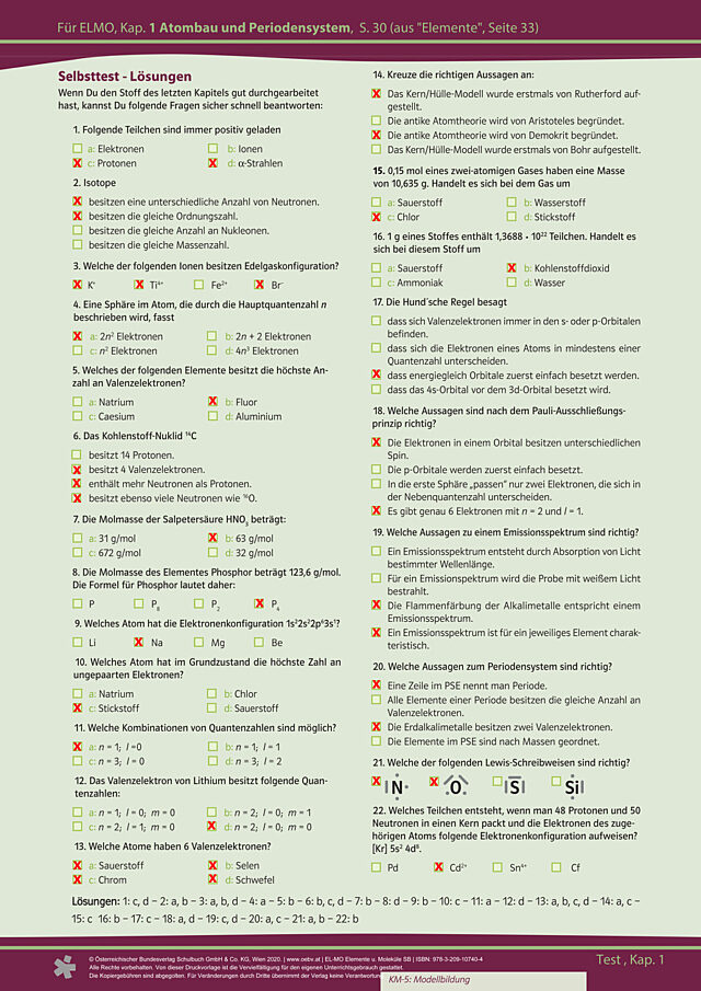Selbsttest Lösungen