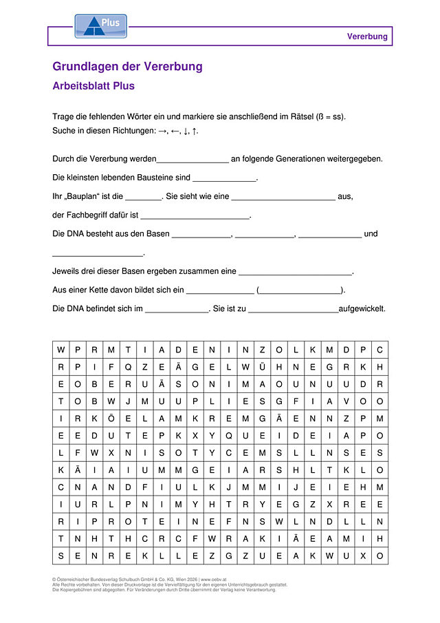 Grundlagen der Vererbung