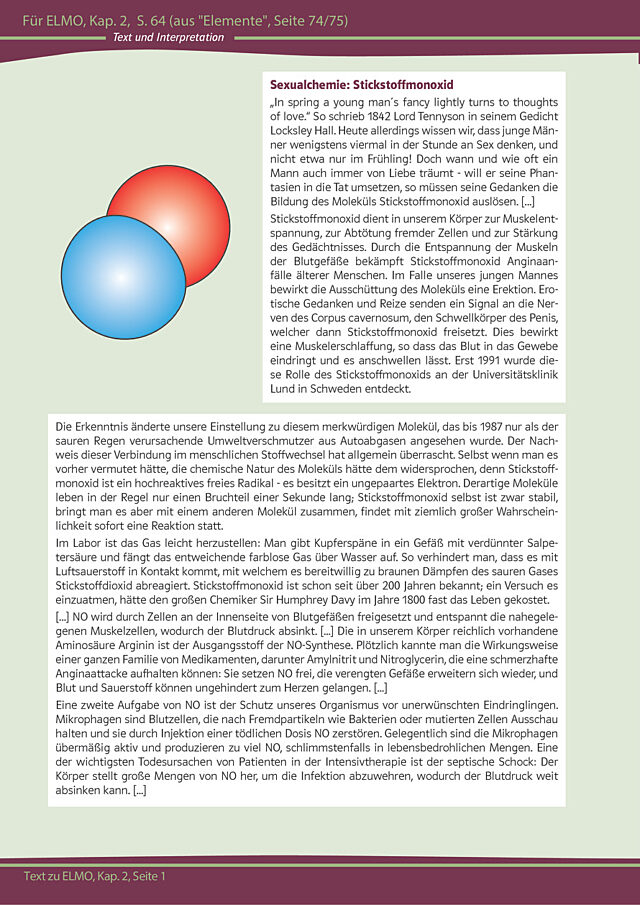 Text und Interpretation „Sexualchemie: Stickstoffmonoxid“