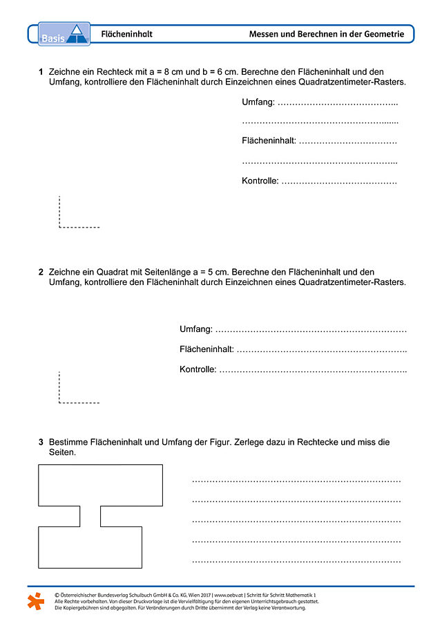 Flächeninhalt Rechteck und Quadrat