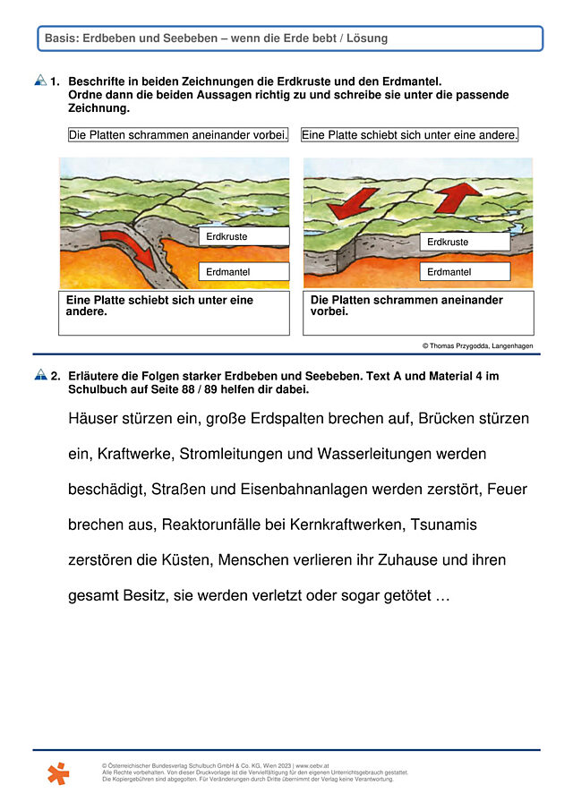 Erdbeben und Seebeben