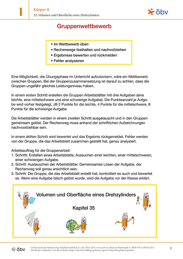 35. Volumen und Oberfl äche eines Drehzylinders