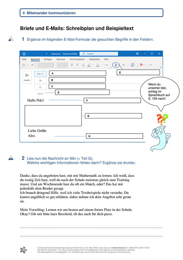 Aufbau von Briefen und E-Mails