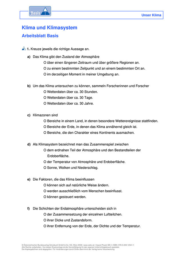 Klima und Klimasystem