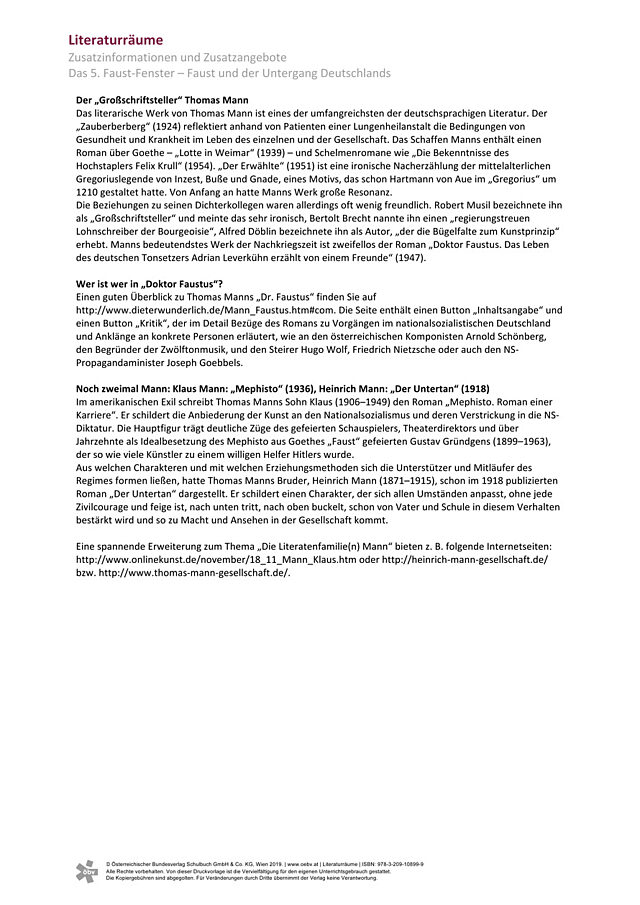 Das 5. Faust-Fenster: Faust und der Untergang Deutschlands