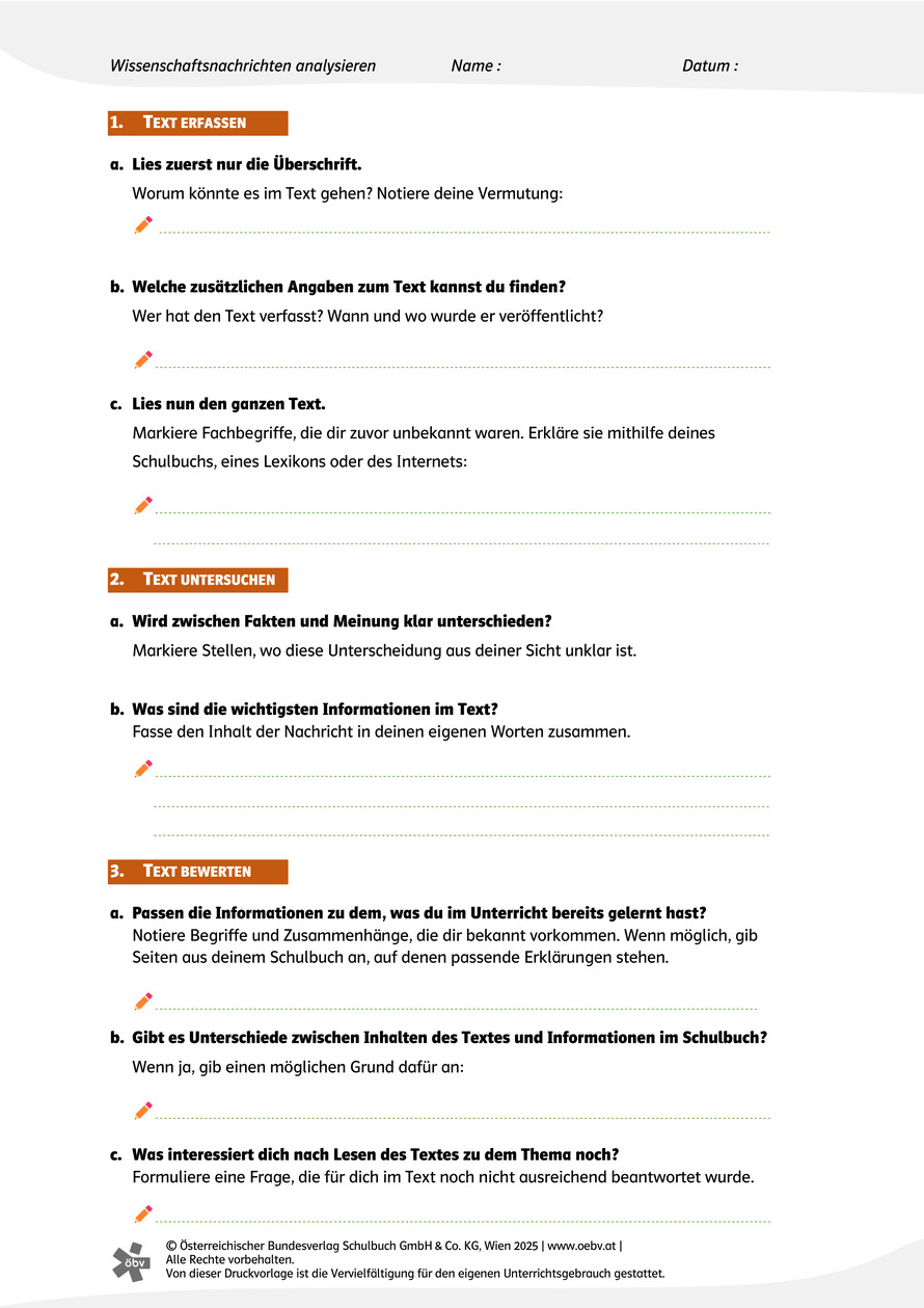 Wissenschaftsnachrichten analysieren